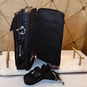 Men's Clutch Bag. Wilsons Mens Clutch Bag made of 100% lambskin. Black